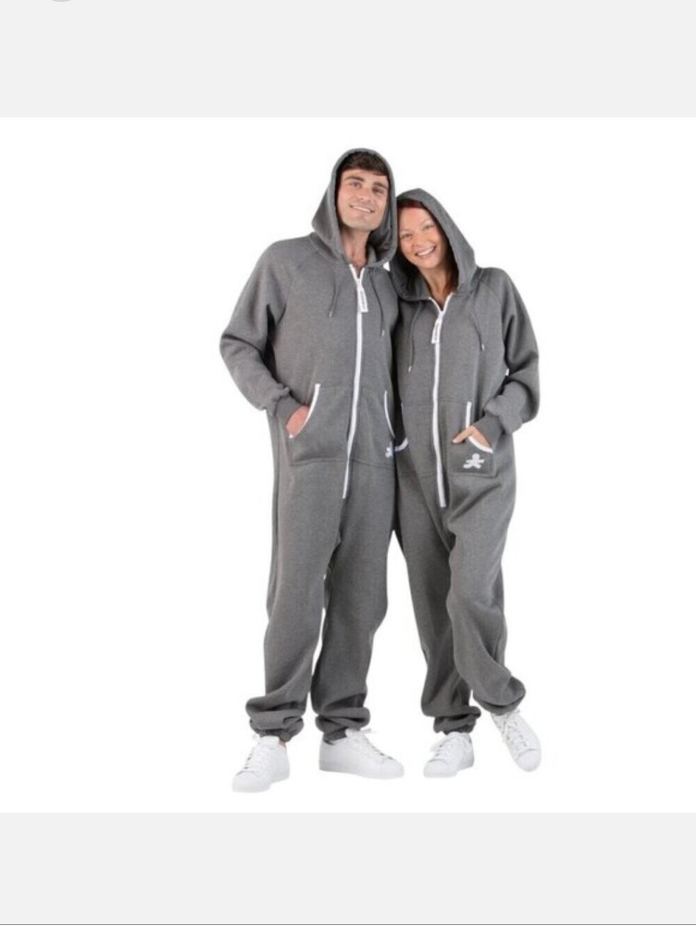 Joggies Charcoal Gray Adult Unisex Footless Hoodie Onesie Pajamas Sz Xxl
